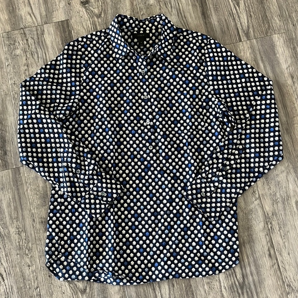 J Crew button-down floral Navy shirt